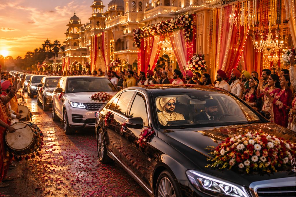 Luxury Car Convoy for a Punjabi Wedding | Royal Limos