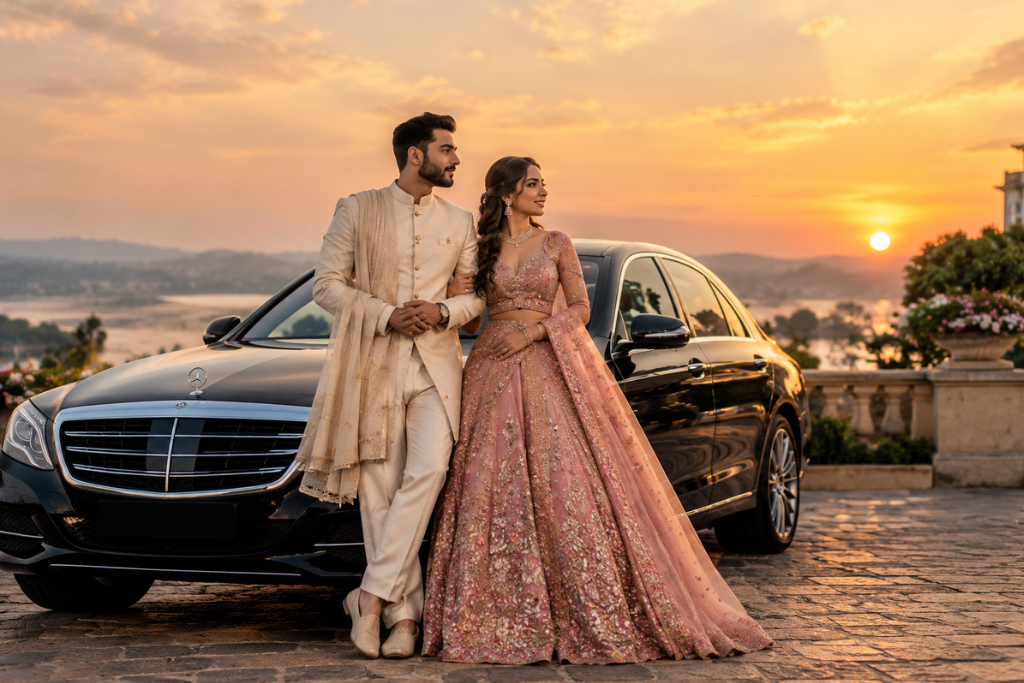 One Luxury Car for Multiple Pre-Wedding Looks